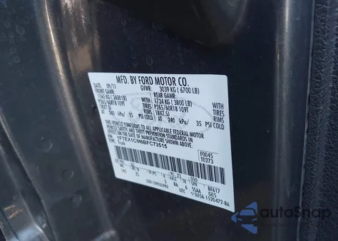 2011 Ford F-150 Xlt из США, поврежденный, VIN 1FTEX1CM6BFC73515